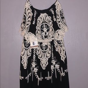 Strapless embroidered maxi dress